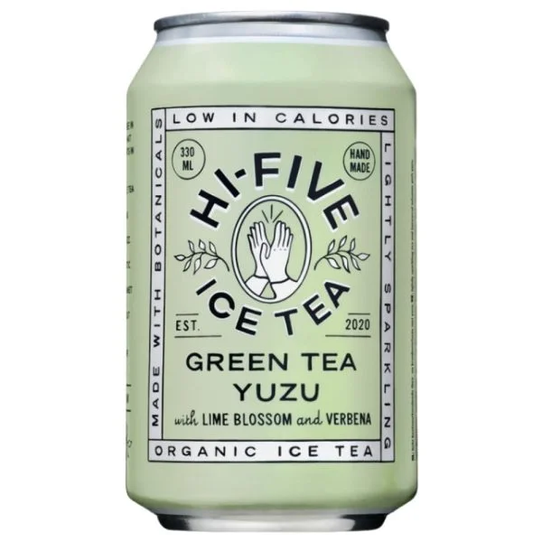 Canette vert clair Hi-Five Ice Tea thé vert yuzu 330 ml
