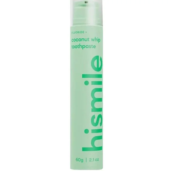 Flacon pompe vert menthe Hismile dentifrice coconut whip 60 g