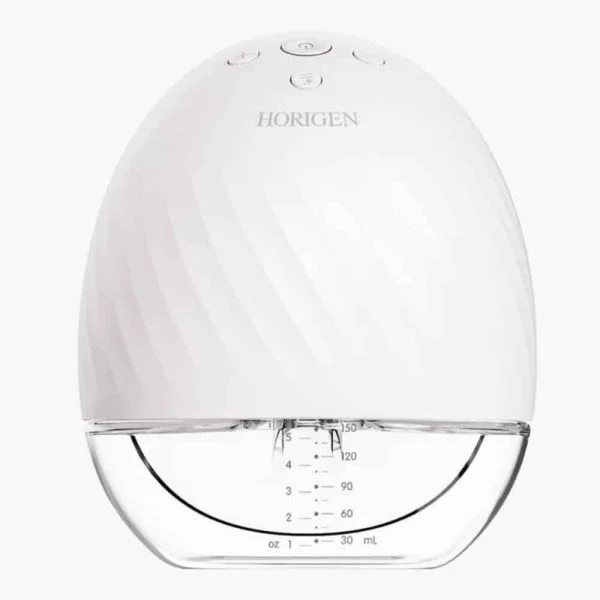 Tire-lait électrique Horigen blanc mains libres, réservoir gradué transparent