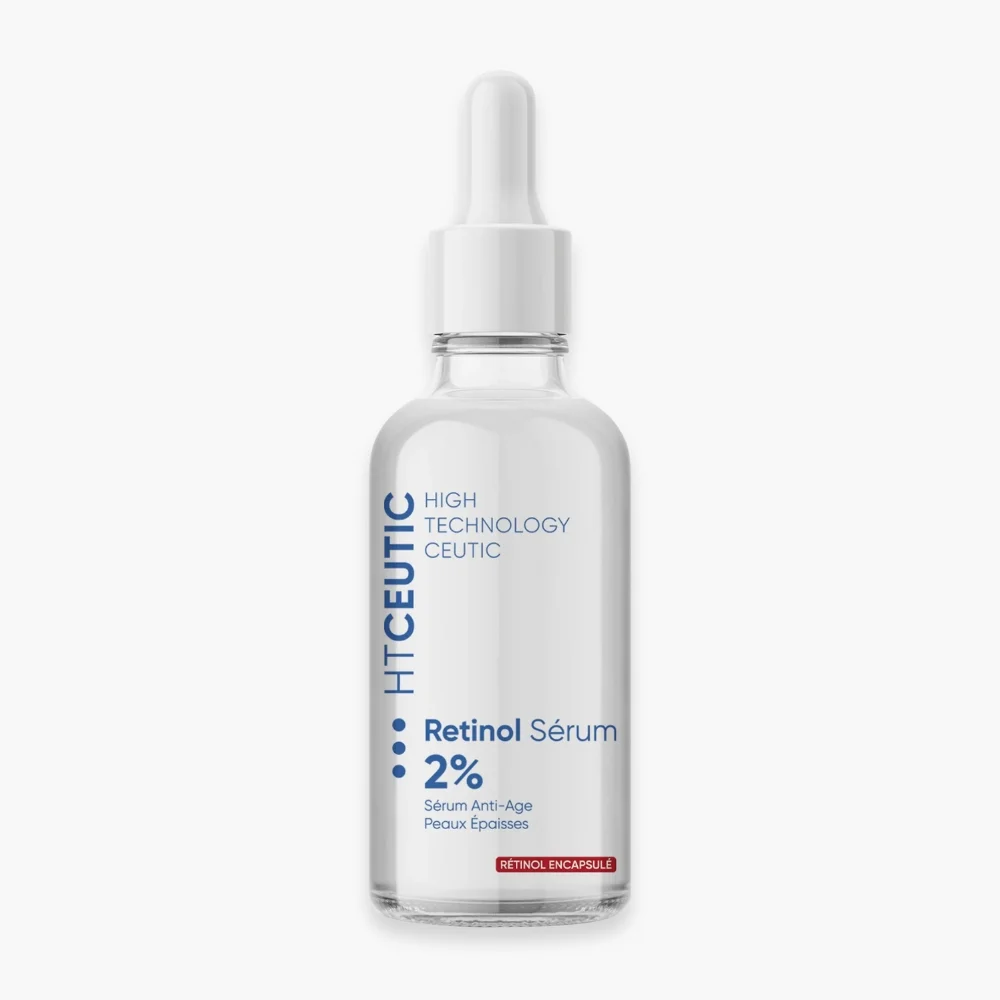 ht-ceutic-retinol-serum-2-anti-age-30ml.jpg Flacon verre transparent HT Ceutic Retinol Sérum 2 %, pipette blanche, 30 ml