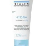Tube blanc et bleu HT Derm Hydra Tolerance 24H, crème hydratante fortifiante