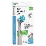 Boîte blanche et bleue Humble Co., tête de brosse électrique blanche
