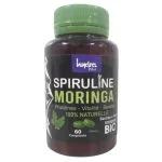 Flacon verre teinté bouchon vert Hydra Plus Spiruline Moringa, 60 comprimés