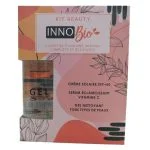 Coffret rose Innobio Kit Beauty avec gel nettoyant au thé vert visible