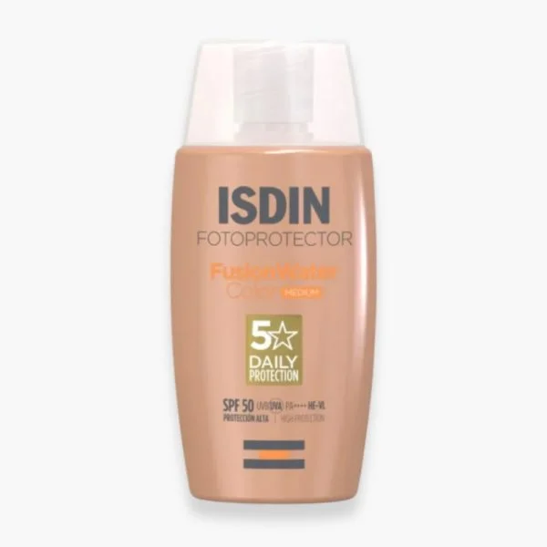 Flacon beige ISDIN Fusion Water Color Medium SPF50 50 ml