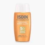 Flacon orange ISDIN Fusion Water Magic Glow SPF50 50 ml