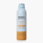 Aérosol bleu clair et orange ISDIN Fotoprotector Transparent Spray Wet Skin SPF50