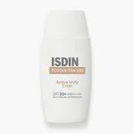 Flacon blanc ISDIN Fotoultra 100 Active Unify Color SPF50+ 50 ml