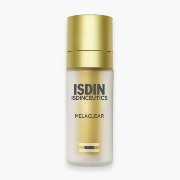 Flacon verre dépoli et bouchon doré ISDIN Isdinceutics Melaclear sérum
