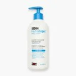 Flacon pompe blanc ISDIN Nutratopic Pro-AMP lotion corporelle émolliente 400 ml