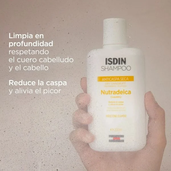ISDIN Shampoo Shampoing Nutradeica Antipelliculaire Pellicules Sèches 200ml – photo 2