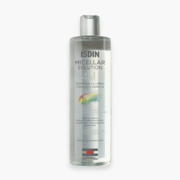 Flacon transparent ISDIN Micellar Solution 4 en 1 400 ml