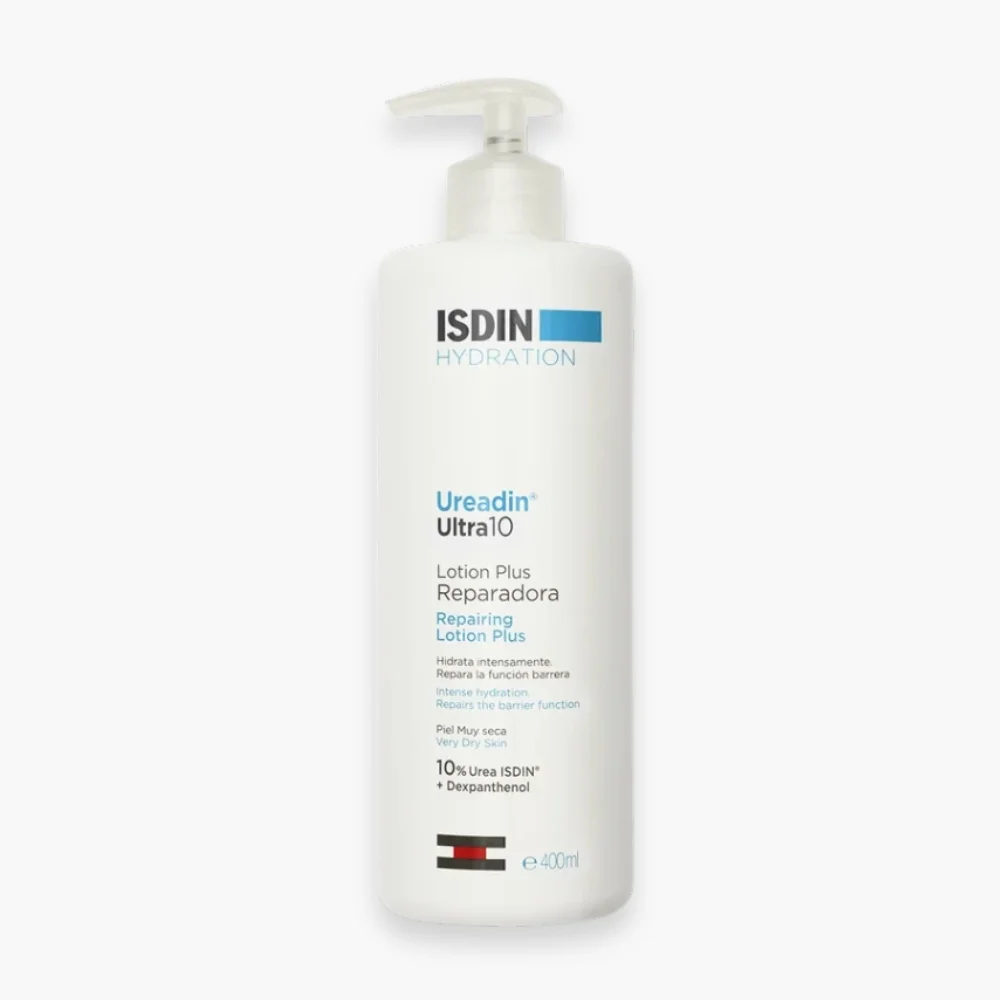 isdin-ureadin-ultra-10-lotion-plus-reparatrice-400ml.jpg Flacon pompe blanc ISDIN Hydration Ureadin Ultra10 lotion Plus réparatrice 400 ml