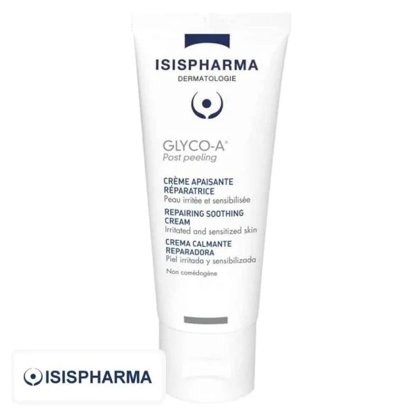 Tube blanc Isispharma Glyco-A Post Peeling crème apaisante réparatrice 40 ml