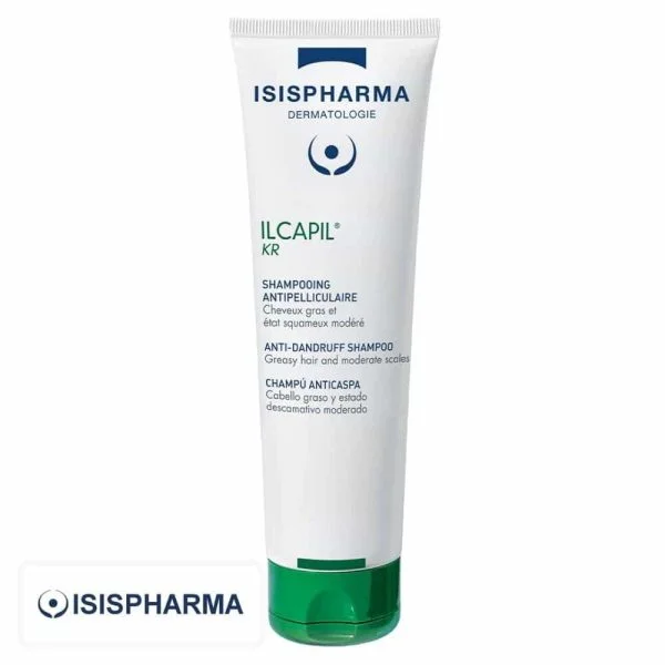 Tube blanc bouchon vert Isispharma Ilcapil KR shampooing antipelliculaire 150 ml