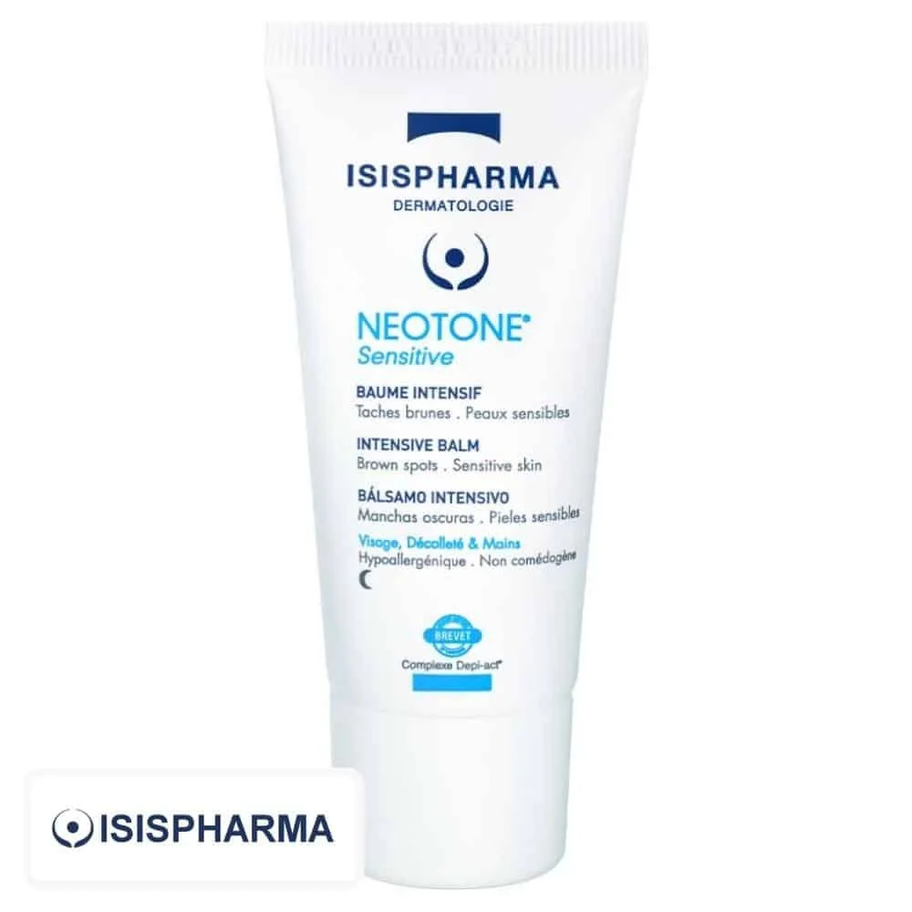 isispharma-neotone-sensitive-baume-intensif-anti-taches-brunes-30ml.jpg Tube blanc Isispharma Neotone Sensitive baume intensif taches brunes 30 ml
