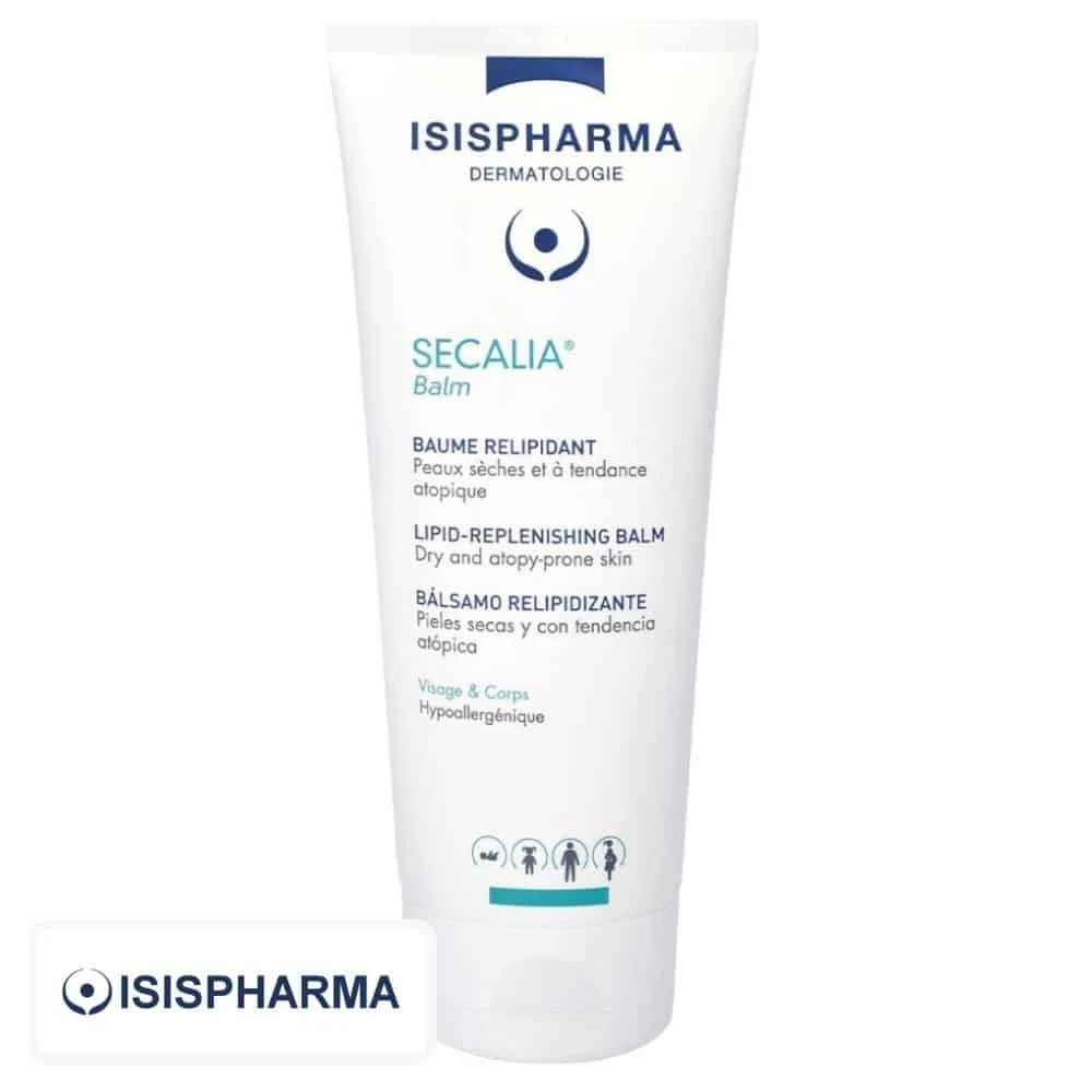 isispharma-secalia-balm-baume-hydratant-relipidant-200ml.jpg Tube blanc Isispharma Secalia Balm baume relipidant visage et corps 200 ml