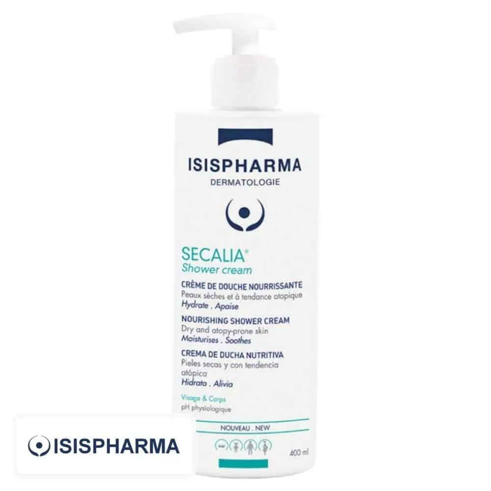 isispharma-secalia-shower-cream-creme-de-douche-nourrissante-400ml.jpg Flacon pompe blanc Isispharma Secalia crème de douche nourrissante 400 ml