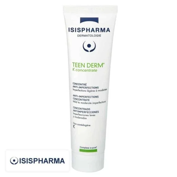 Tube blanc Isispharma Teen Derm K Concentrate concentré anti-imperfections 30 ml