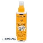Flacon spray orange Isispharma Uveblock Kids SPF 50+ enfants 200 ml