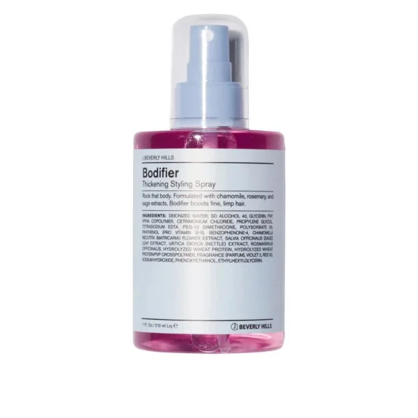 Flacon pompe rose J Beverly Hills Bodifier spray coiffant épaississant, 210 ml