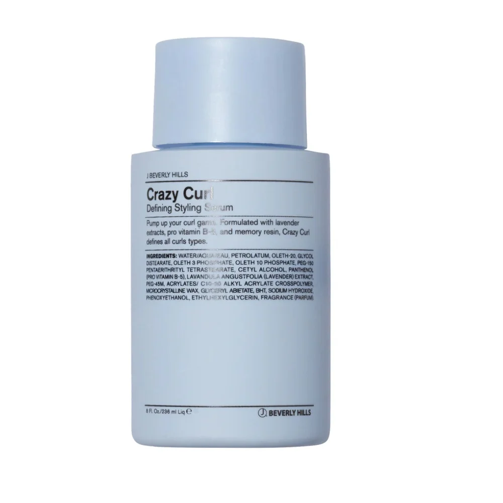 j-bevery-hills-crazy-curl-236ml.jpg Flacon bleu clair J Beverly Hills Crazy Curl sérum coiffant boucles, 236 ml