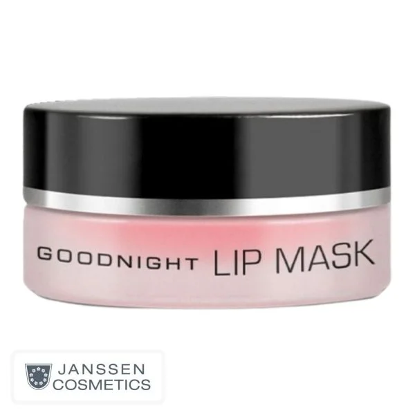 Pot rose Janssen Cosmetics Goodnight Lip Mask avec couvercle noir brillant