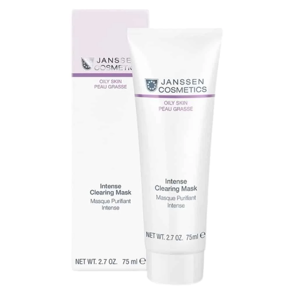janssen-cosmetics-masque-purifiant-intense-75ml.jpg Tube blanc Janssen Cosmetics Masque Purifiant Intense Peau Grasse avec étui