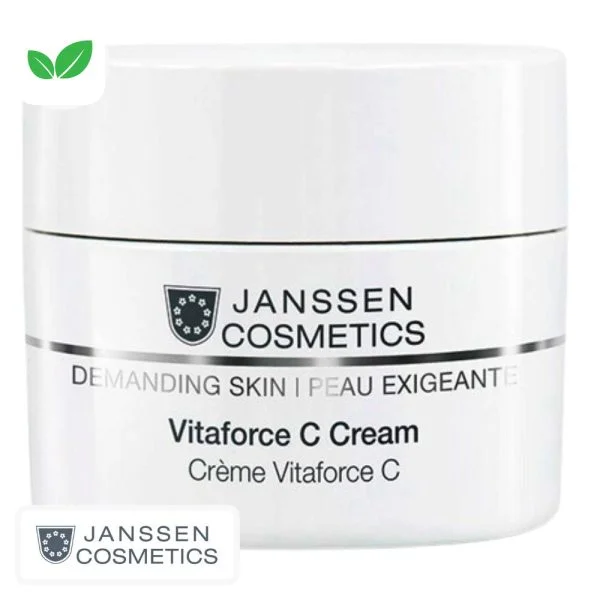 Pot blanc Janssen Cosmetics Crème Vitaforce C ligne Peau Exigeante
