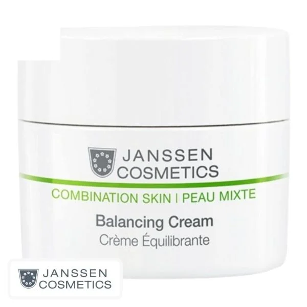 Pot blanc Janssen Cosmetics Combination Skin crème équilibrante bandeau vert
