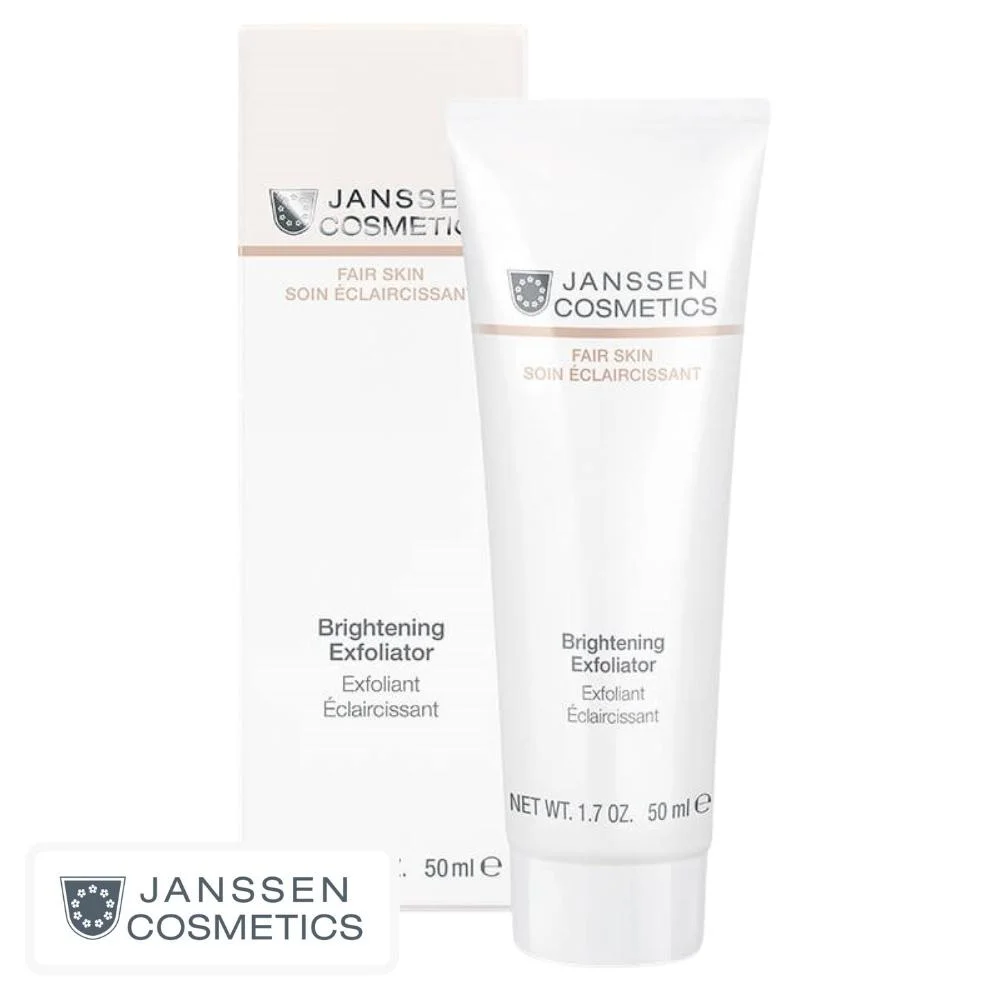 janssen-cosmetics-soin-eclaircissant-exfoliant-eclaicissant-50ml.jpg Tube blanc Janssen Cosmetics Exfoliant Éclaircissant Fair Skin 50 ml avec étui
