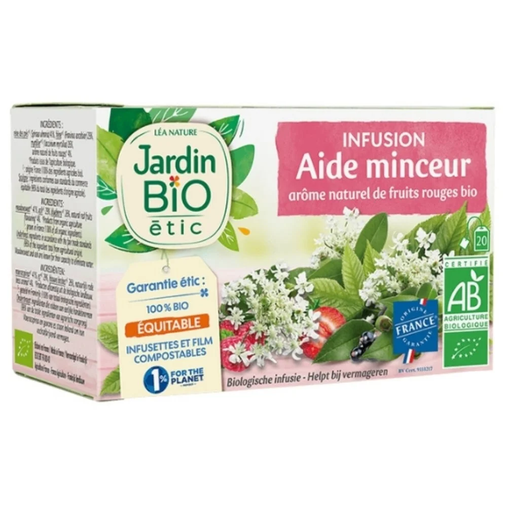 jardin-bio-infusion-aide-minceur-arome-fruits-rouges-bio-20u.jpg Boîte rose Jardin Bio étic infusion aide minceur fruits rouges bio