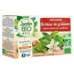 Boîte beige et rouge Jardin Bio étic infusion brûleur de graisses