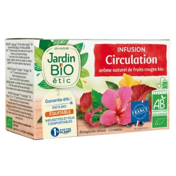 Boîte rouge Jardin Bio étic infusion circulation fruits rouges bio