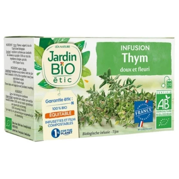 Boîte verte Jardin Bio étic infusion thym doux et fleuri