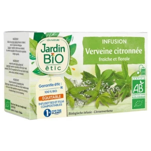 Boîte verte Jardin Bio étic infusion verveine citronnée feuilles fraîches