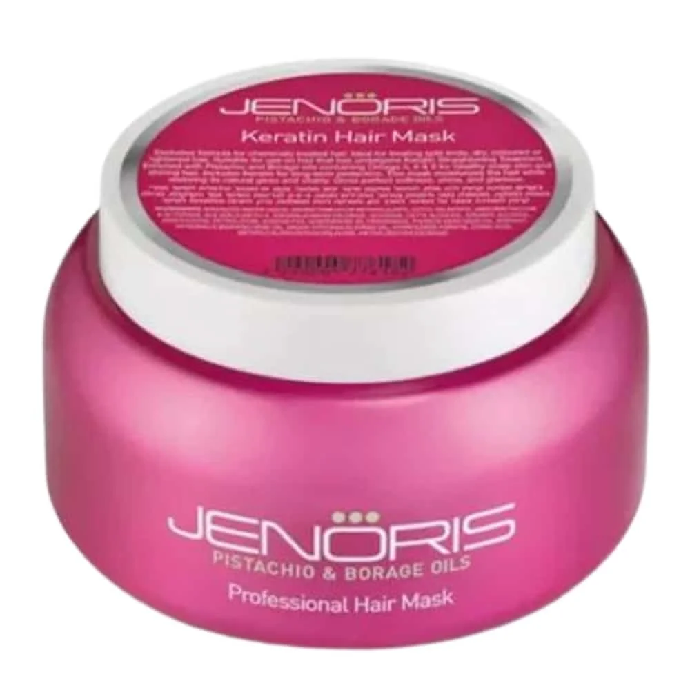 jenoris-masque-capillaire-a-la-keratine-300ml.jpg Pot rose Jenoris Keratin Hair Mask professionnel 300 ml fermé