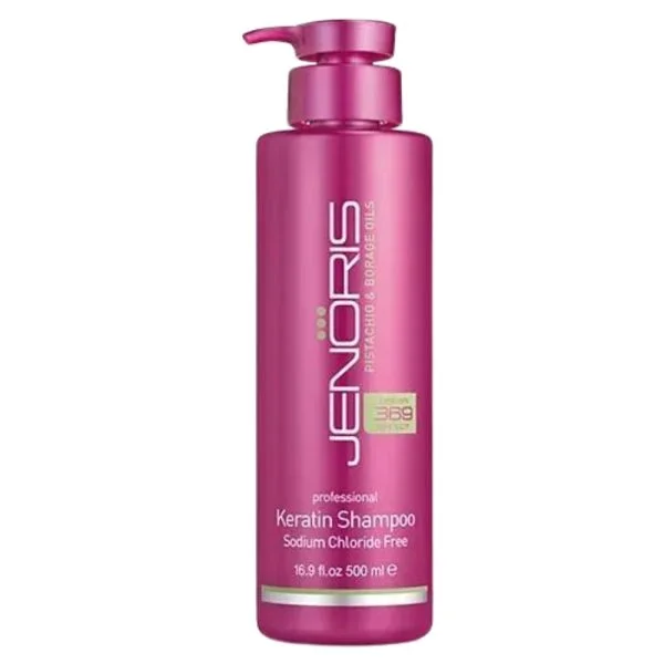 Grand flacon pompe rose Jenoris Keratin Shampoo 500 ml