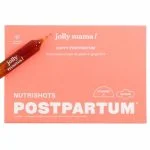Boîte corail Jolly Mama Nutrishots Postpartum avec ampoule safran
