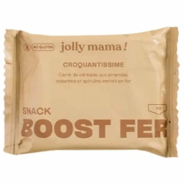 Sachet beige Jolly Mama snack Boost Fer Croquantissime céréales