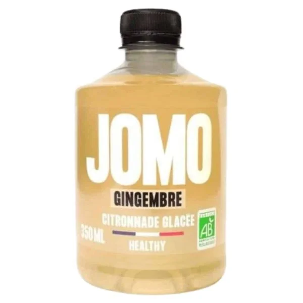 Bouteille Jomo gingembre citronnade glacée 350 ml, logo AB agriculture biologique