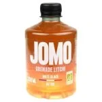 Bouteille Jomo maté glacé grenade litchi 350 ml, logo AB bio