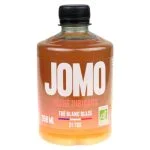 Bouteille Jomo thé blanc glacé pêche hibiscus 350 ml, logo AB