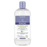 Flacon transparent d'eau micellaire purifiante Jonzac Pure 500 ml, bouchon violet