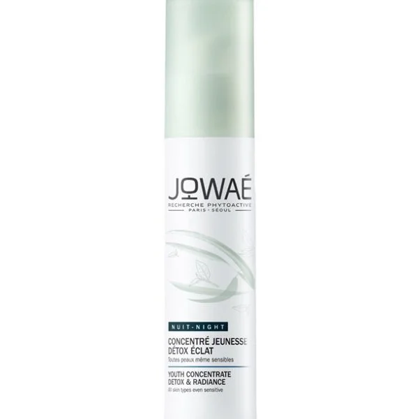 Flacon pompe blanc Jowaé Concentré Jeunesse Détox Éclat nuit 30 ml