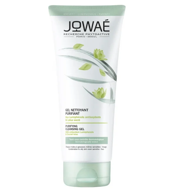 jowae-gel-nettoyant-purifiant-200ml.jpg Tube Jowaé gel nettoyant purifiant 200 ml au lotus sacré, motif vert