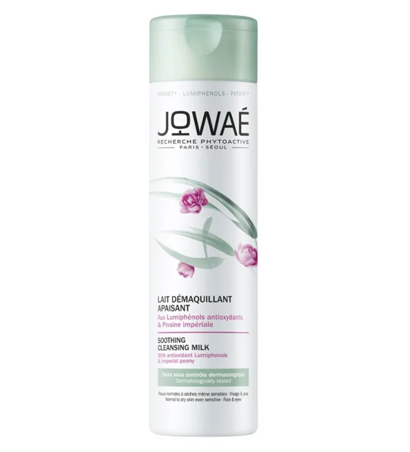 jowae-lait-demaquillant-apaisant-200ml.jpg Flacon Jowaé lait démaquillant apaisant 200 ml, motif pivoines roses