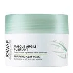Pot vert d'eau Jowaé Masque Argile Purifiant fermé, étiquette blanche
