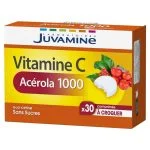 Boîte orange et jaune Juvamine Vitamine C Acérola 1000, 30 comprimés