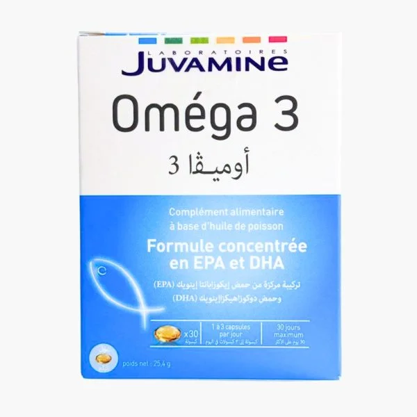 Juvamine Oméga 3 Formule Concentrée en EPA & DHA 30 Capsules